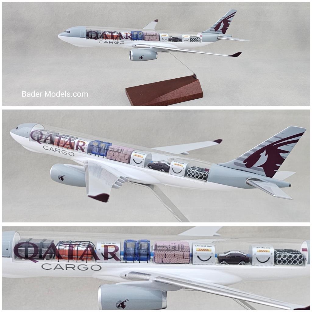 CLEARANCE - Qatar Cargo - A330-200F - (1:144) - 180° Clear Top